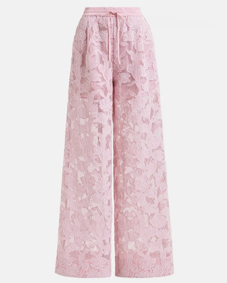 Henim lace Wide Leg Pants - Pure Pink