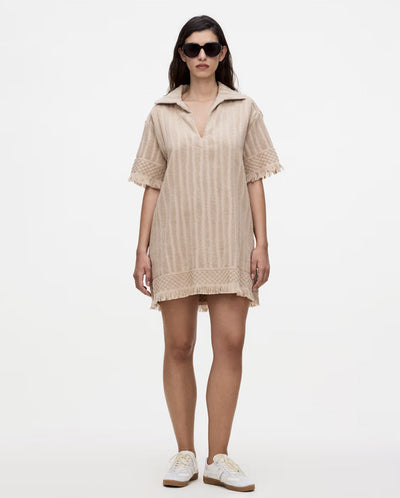 Glidea Aya Net Dress with Fringe - Sand
