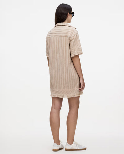 Glidea Aya Net Dress with Fringe - Sand