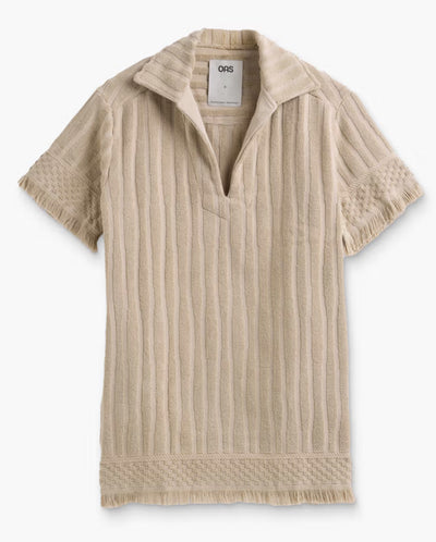 Glidea Aya Net Dress with Fringe - Sand