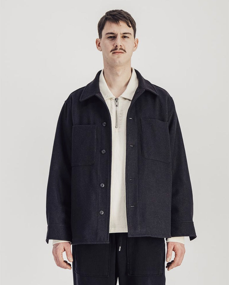 Woody Wool overshirt - dark grey