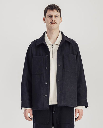 Woody Wool overshirt - dark grey