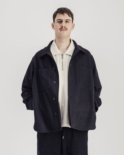 Woody Wool overshirt - dark grey