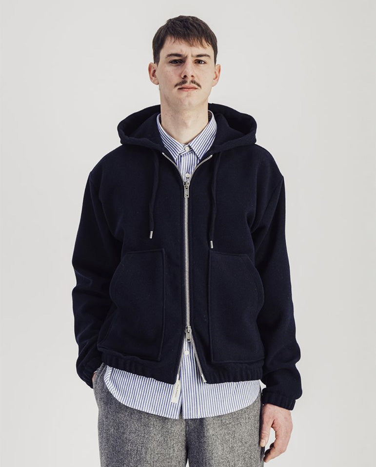 Bloom Wool hooded jacket - navy