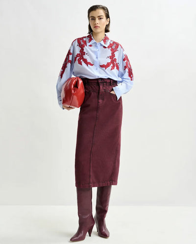 Inclusive Overdye Denim Skirt - Mauve