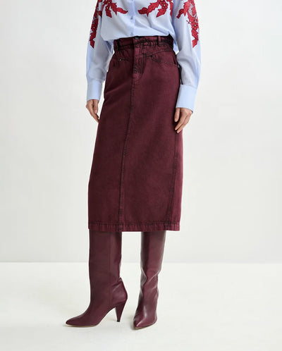 Inclusive Overdye Denim Skirt - Mauve