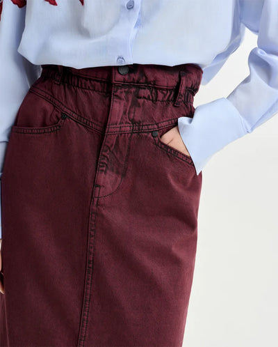 Inclusive Overdye Denim Skirt - Mauve