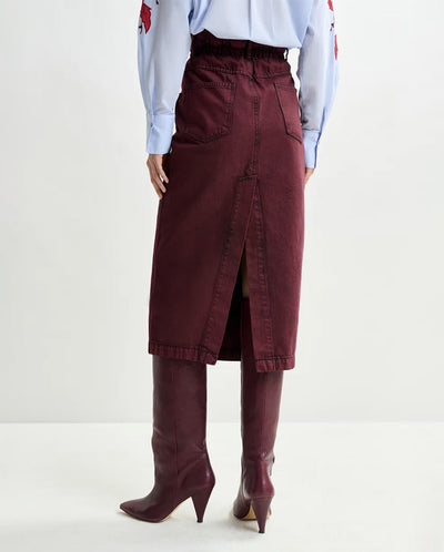 Inclusive Overdye Denim Skirt - Mauve