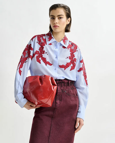 Inglewood Embroidered Shirt - Blue/Red