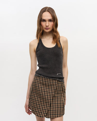 Heavy Rib Jersey Tank Top - Black Wash