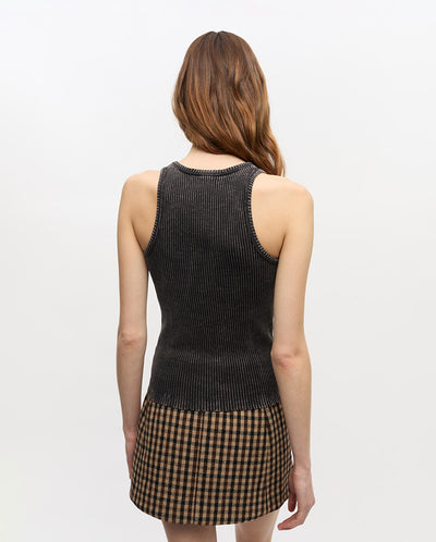 Heavy Rib Jersey Tank Top - Black Wash