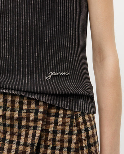 Heavy Rib Jersey Tank Top - Black Wash