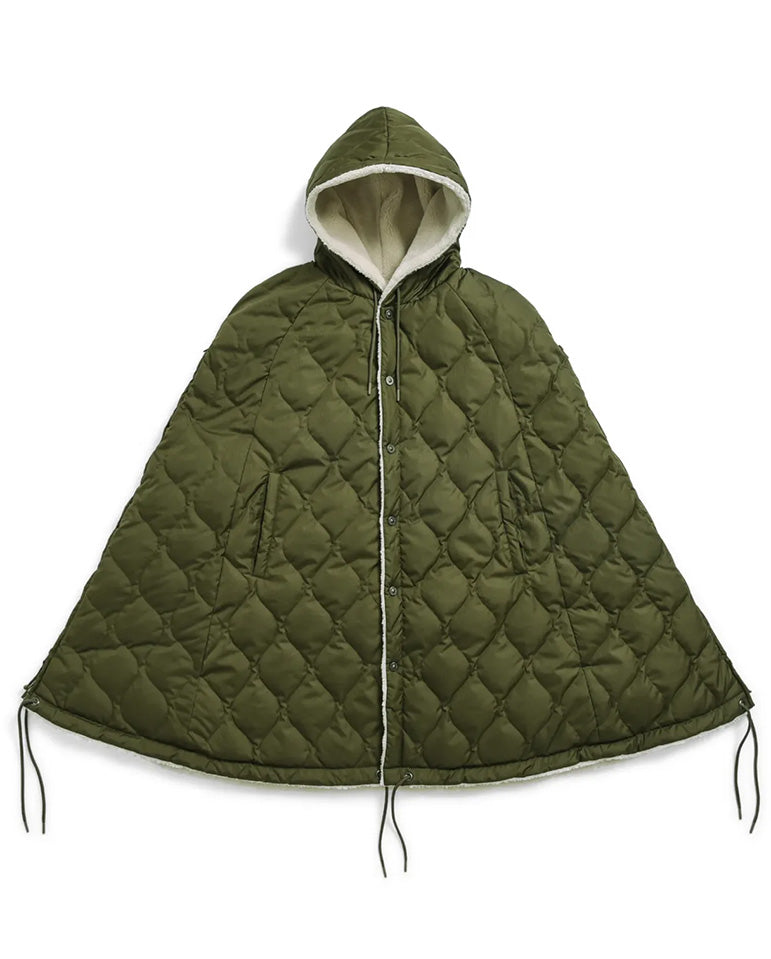 Military Down Cape - D.Olive / Cream