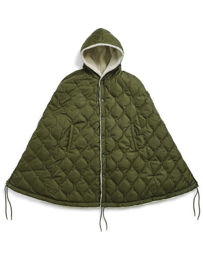 Military Down Cape - D.Olive / Cream