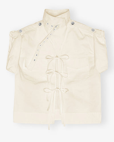 Stretch Cowl Neck Blouse - Egret