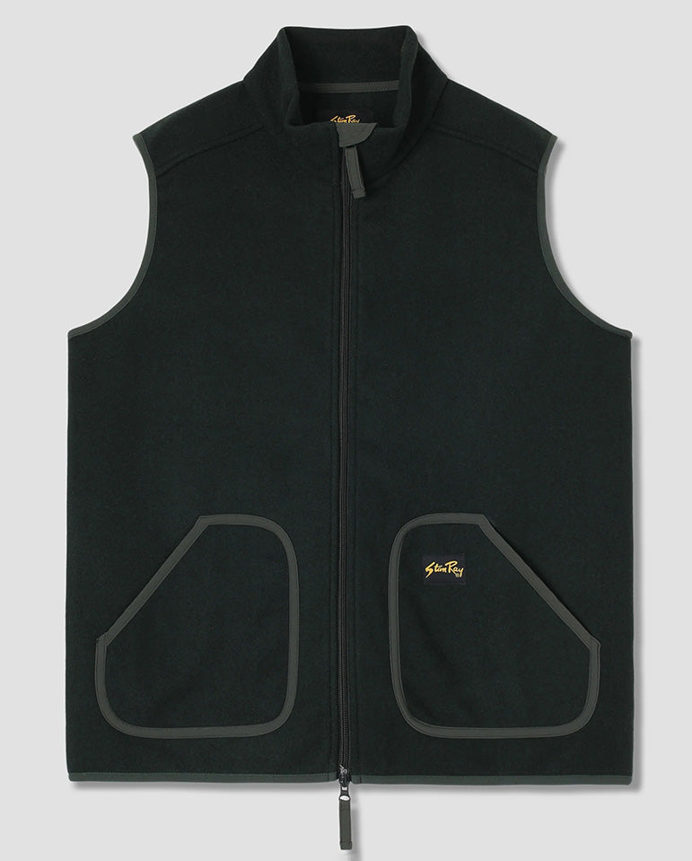 Wool Fleece Vest - Very Dark Green