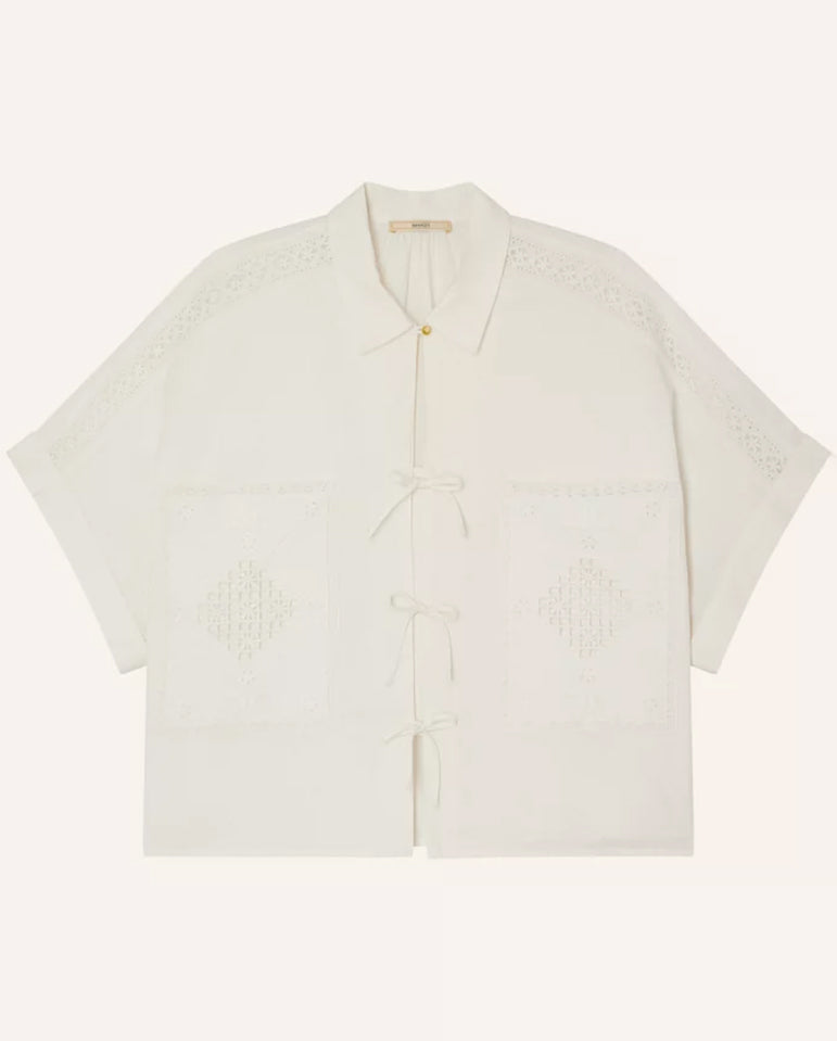 Dellani Embroidery Shirt Cream