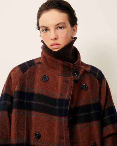 Bleechecks Coat - Navy/Rust