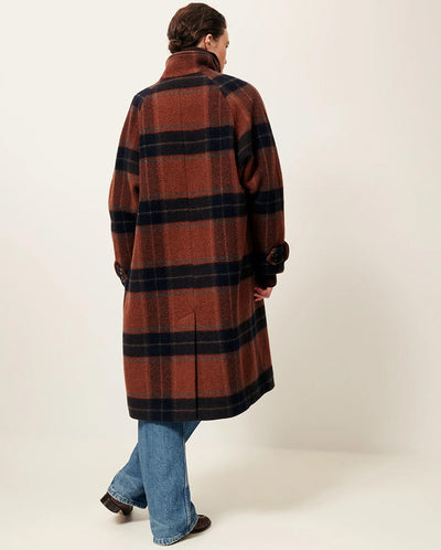 Bleechecks Coat - Navy/Rust