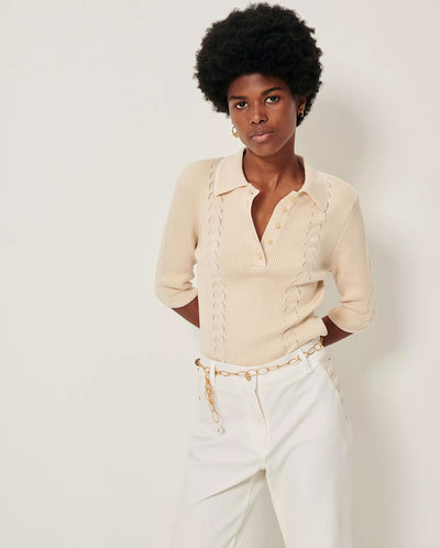 Jodi Knitted Polo Tapioca