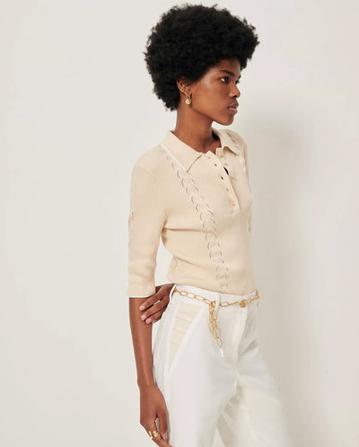 Jodi Knitted Polo Tapioca