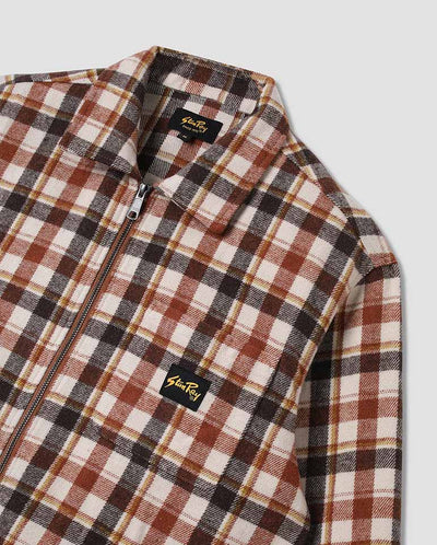 ZIP SHIRT - TAN PLAID