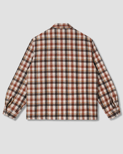 ZIP SHIRT - TAN PLAID