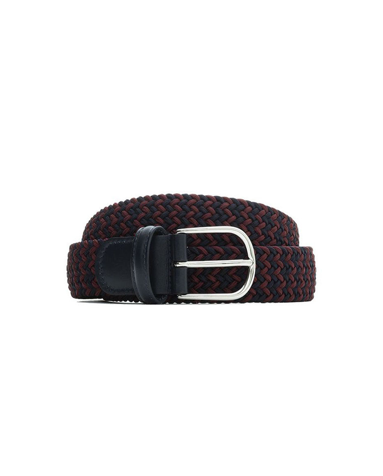 Woven Belt - Burgundy/Navy