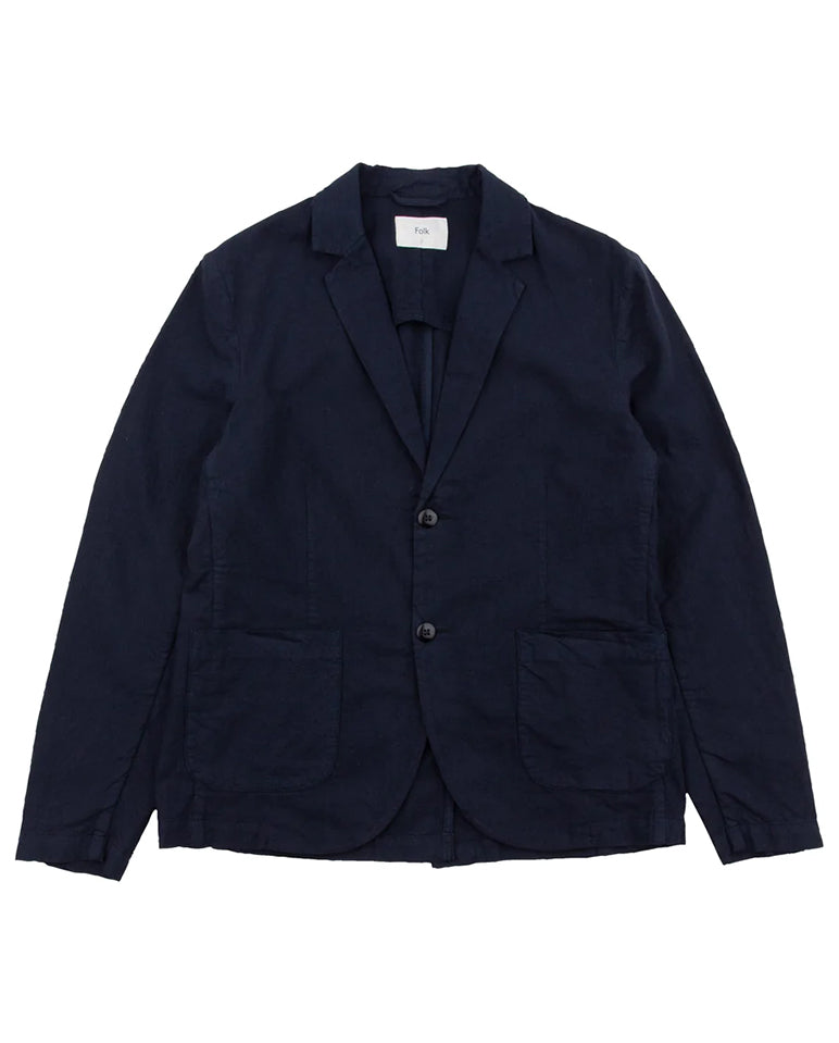 Linen Blazer Soft Navy