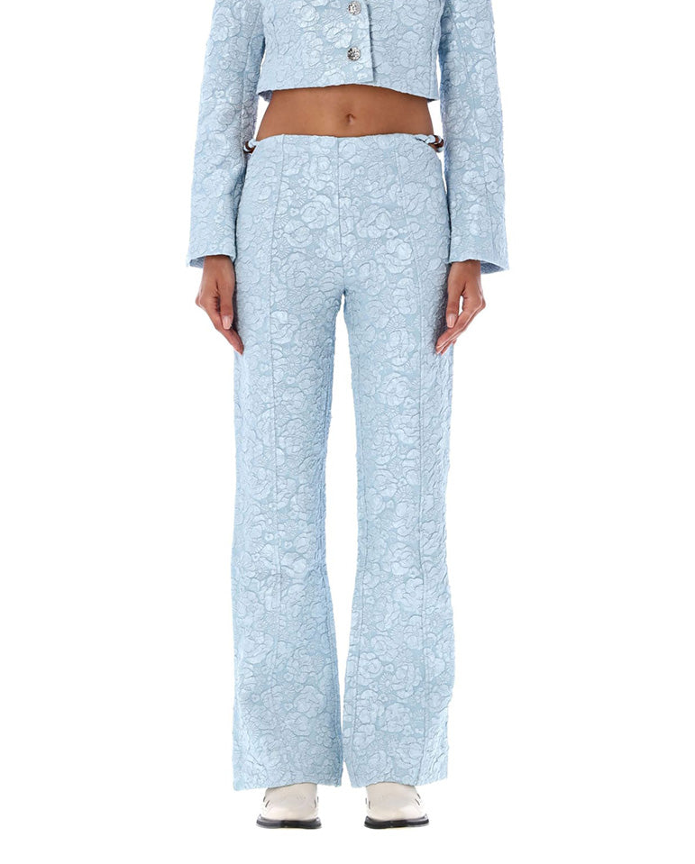 Stretch Jacquard Trousers SKY BLUE
