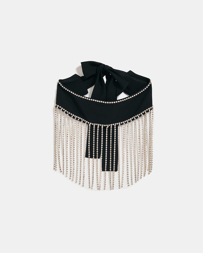 Eguar rhinestone Necklace BLACK