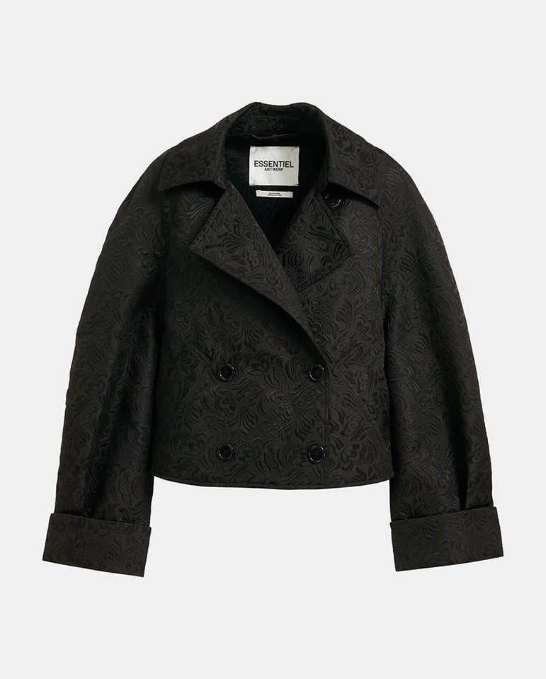 Eyvette Jacquard Crop Jacket BLACK