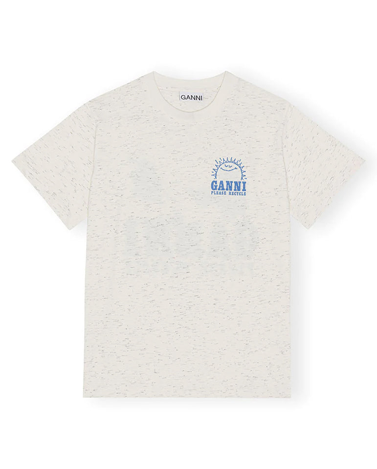 Melange dotted Graphic Tee Egret