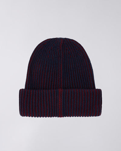 CONTRAST BEANIE - BURGUNDY/NAVY