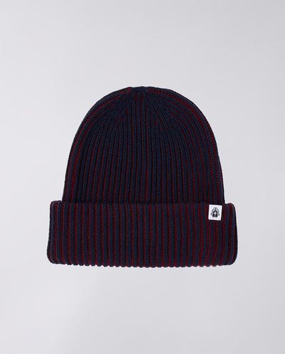 CONTRAST BEANIE - BURGUNDY/NAVY
