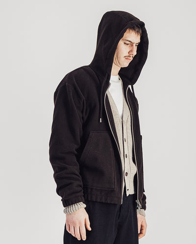 Bloom Wool hooded jacket - Dark Brown