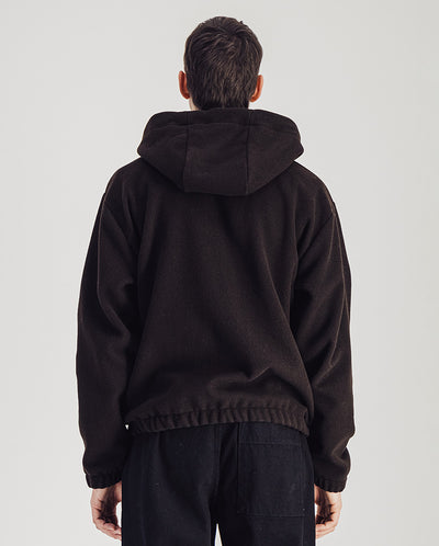 Bloom Wool hooded jacket - Dark Brown