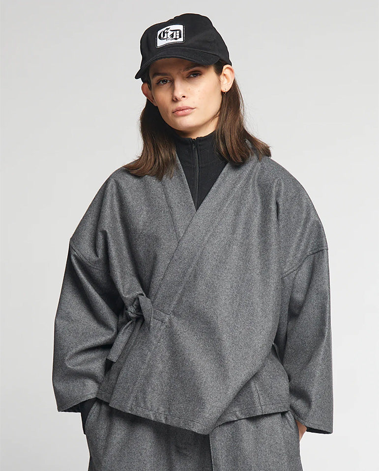 Wool Worker Kimono Jacket GREY