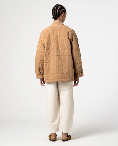 Long Kimono Quilt Jacket Almond