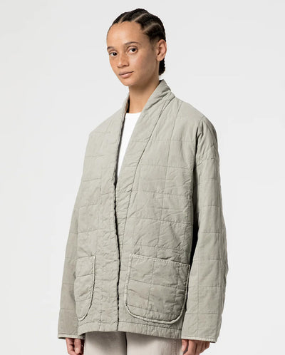 Long Kimono Quilt Jacket Oyster