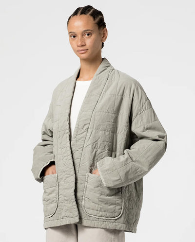 Long Kimono Quilt Jacket Oyster