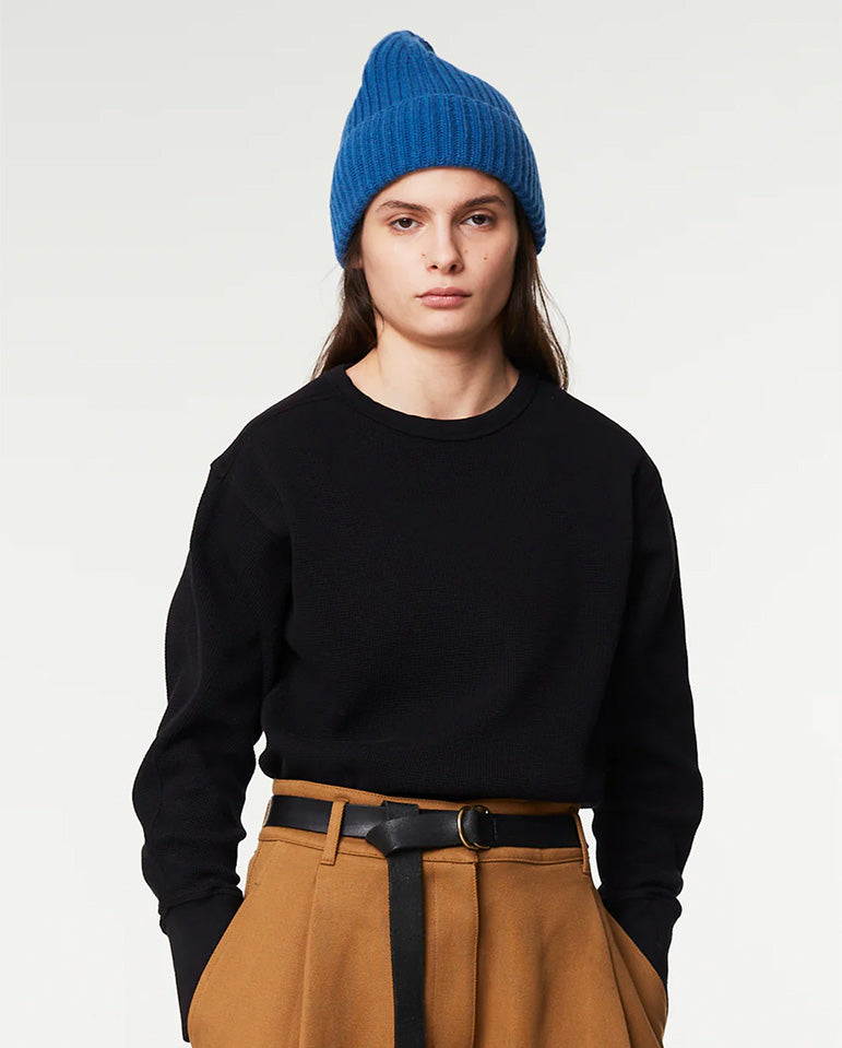 Thermal Waffle Tee BLACK