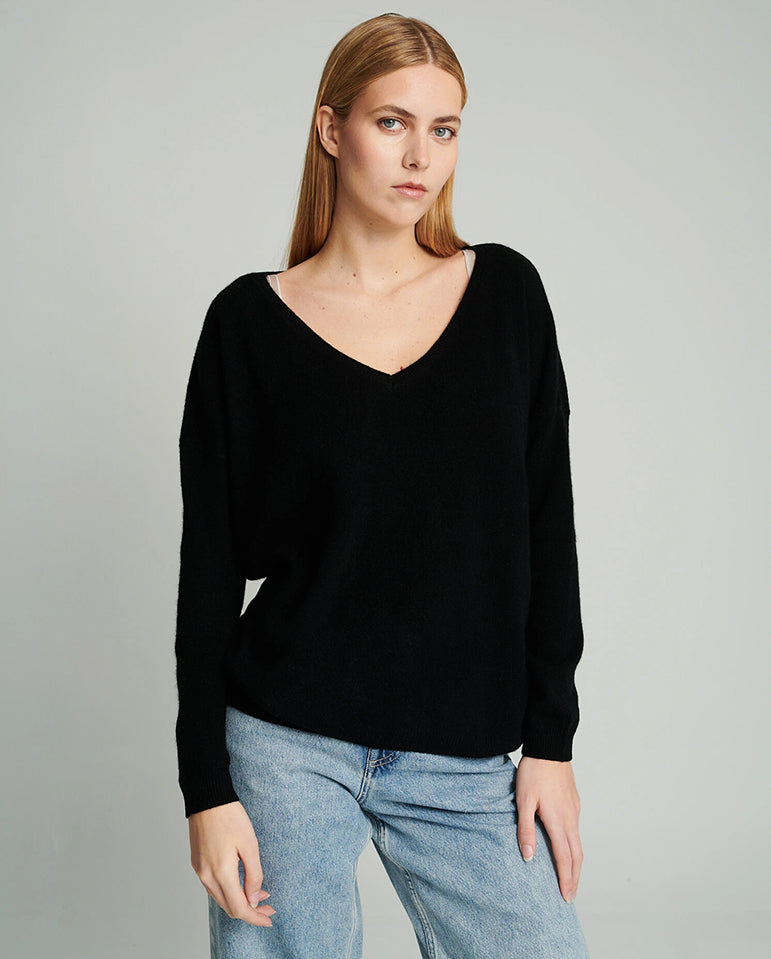 Angele Cashmere oversize Knit BLACK