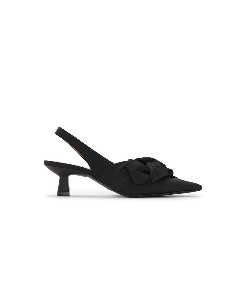 Soft Bow Kitten Heel BLACK