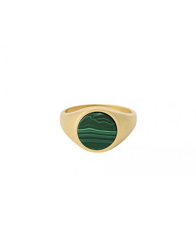 Osiris Emerald Art Deco Ring Silver/GP