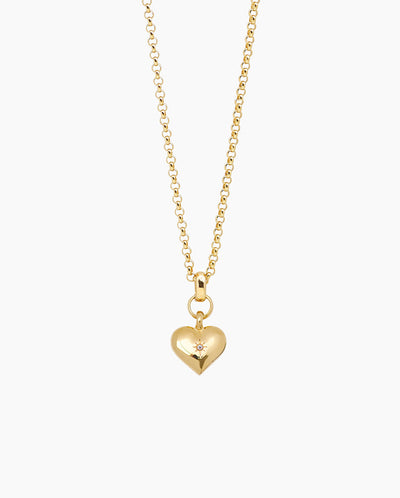 Small Gold Heart On Belcher Chain - 60cm