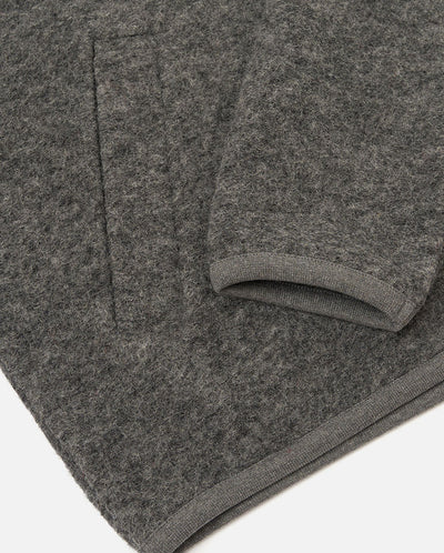 FLEECE ZIP BOMBER - GREY MARL