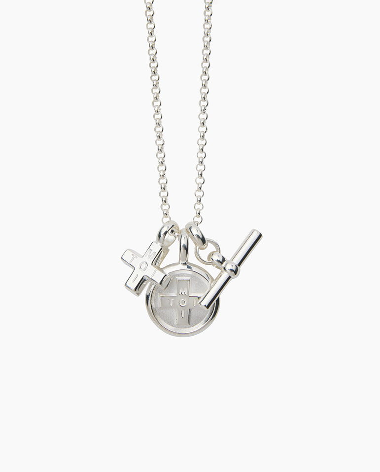 Silver Moi + Toi Cluster on Belcher Necklace