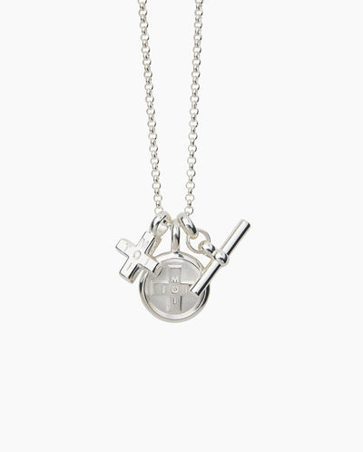 Silver Moi + Toi Cluster on Belcher Necklace