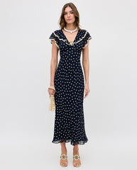 Bethea Midi Dress - Dot Navy